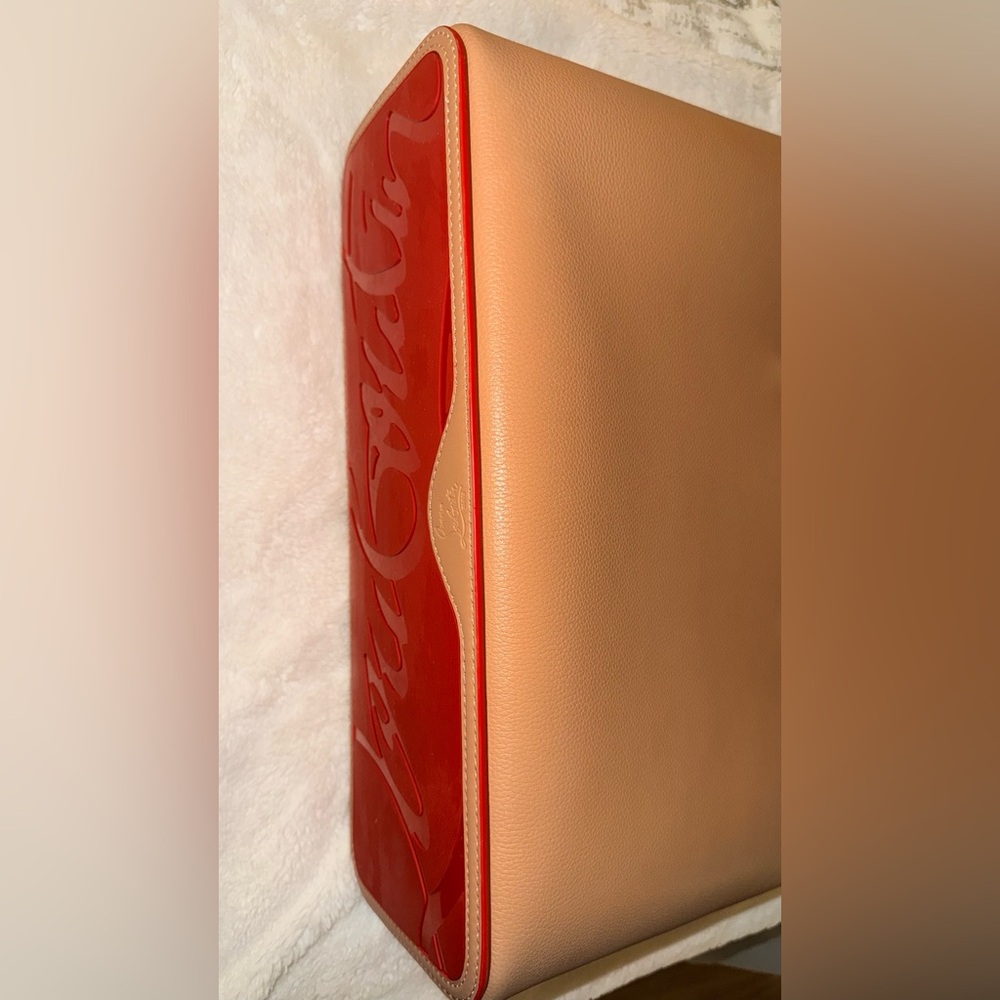 Christian Louboutin Tan and Red Studded Tote w/o wristlet - Picture 10 of 16